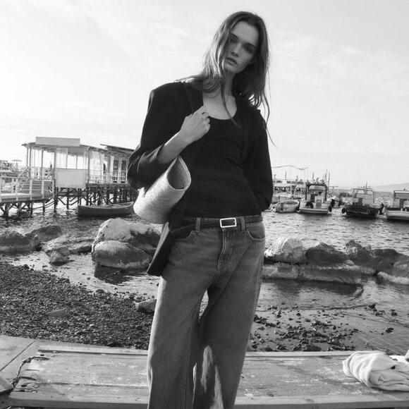 🦋 Bloggers Favorite 🦋 NWT ZARA BASKET SHOULDER BAG WITH FLOWER - Picture 8 of 16